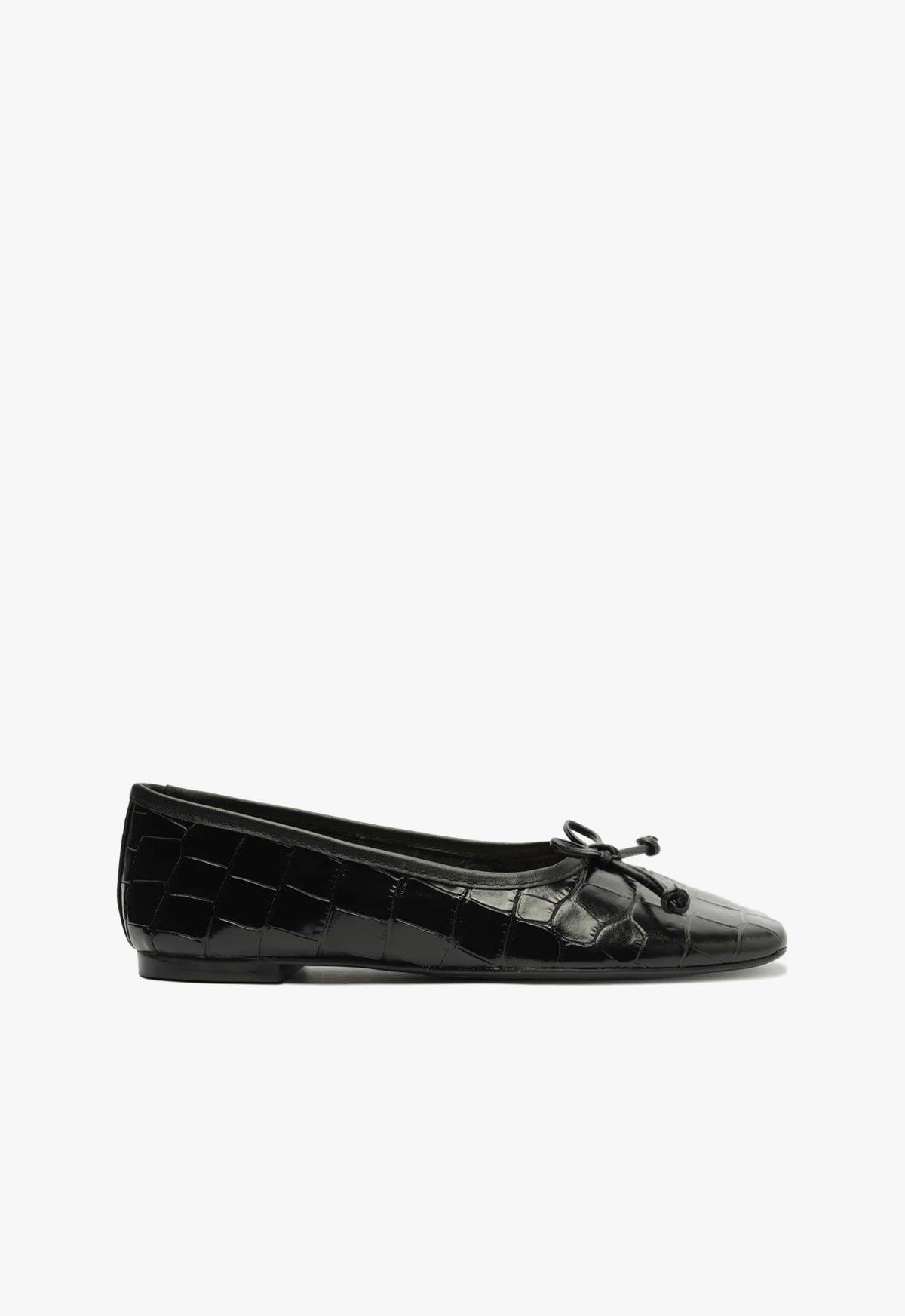 schutz Arissa Black Leather Ballet Flat