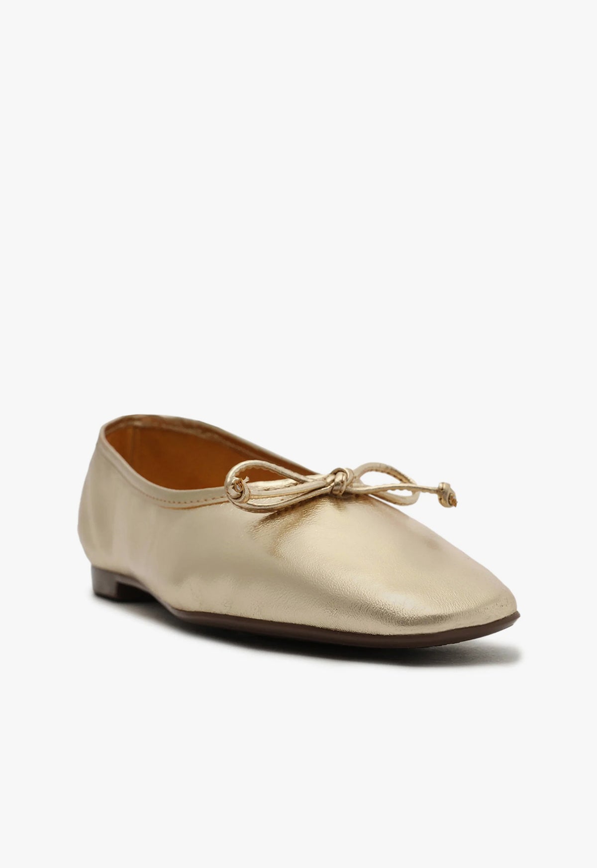Schutz Arissa Gold Leather Ballet Flat