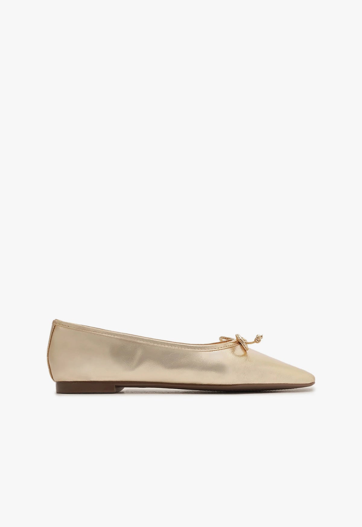 schutz Arissa Gold Leather Ballet Flat