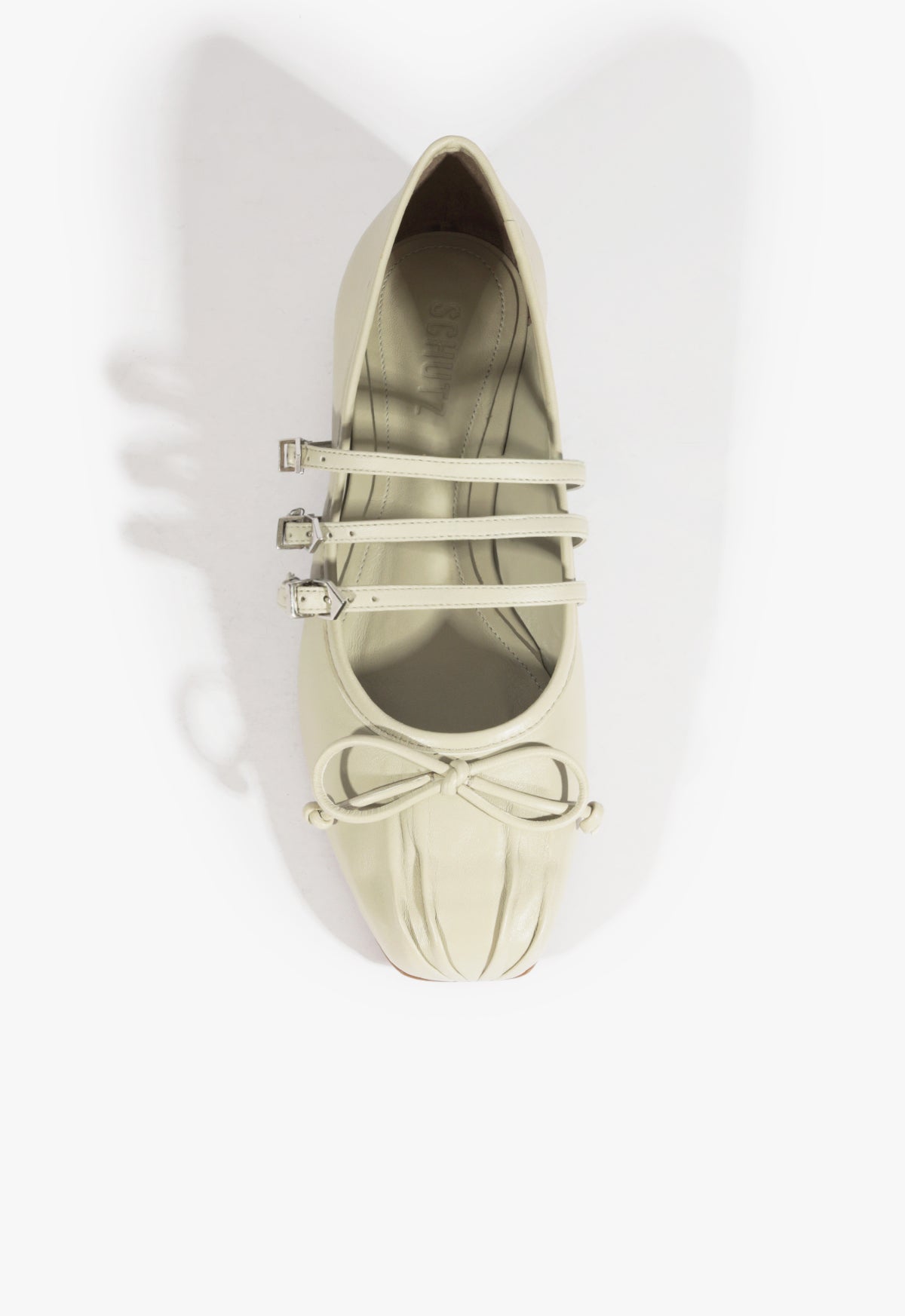 Schutz Arissa Gray Leather Ballet Flat