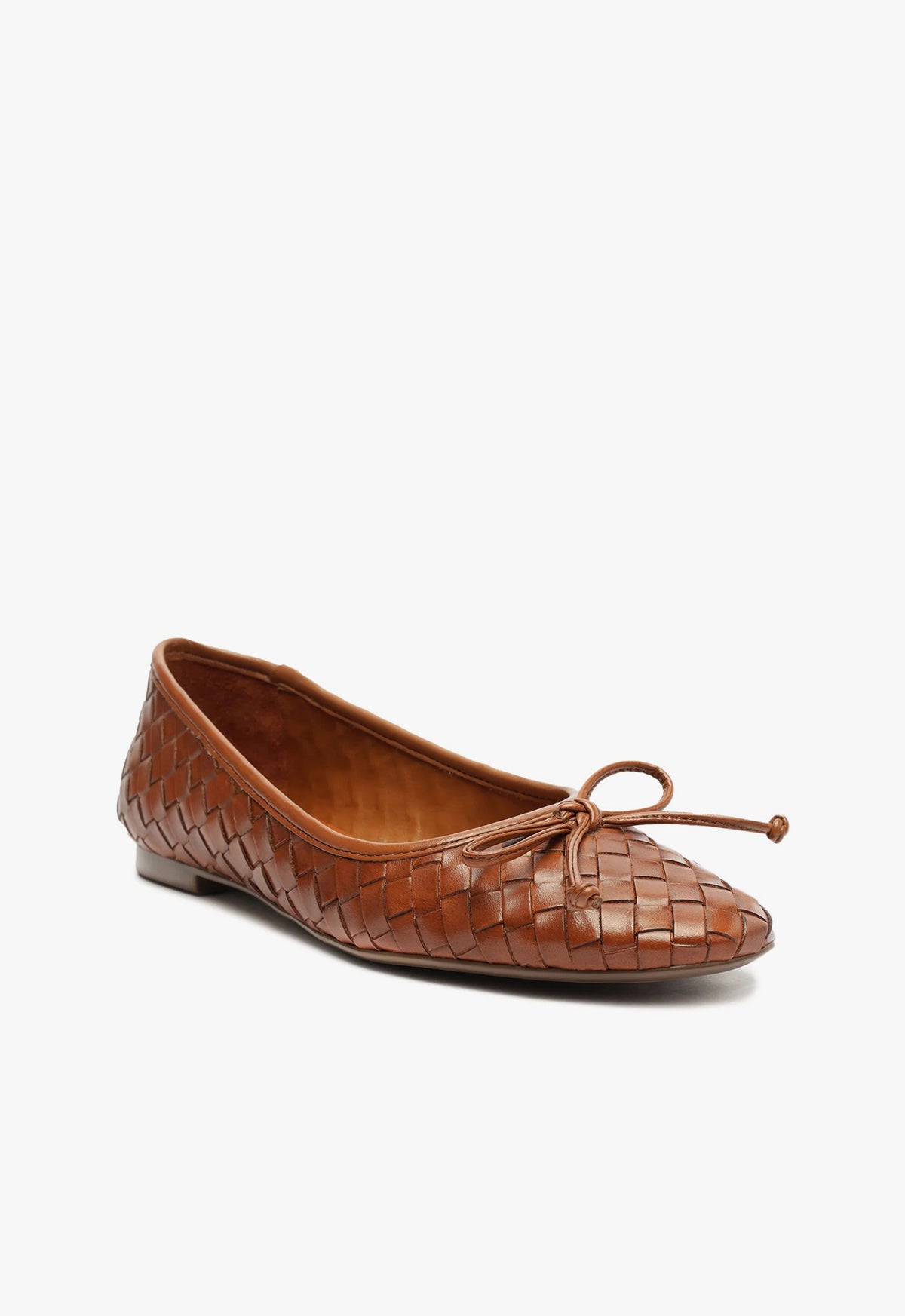 Schutz Arissa Honey Peach Leather Ballet Flat