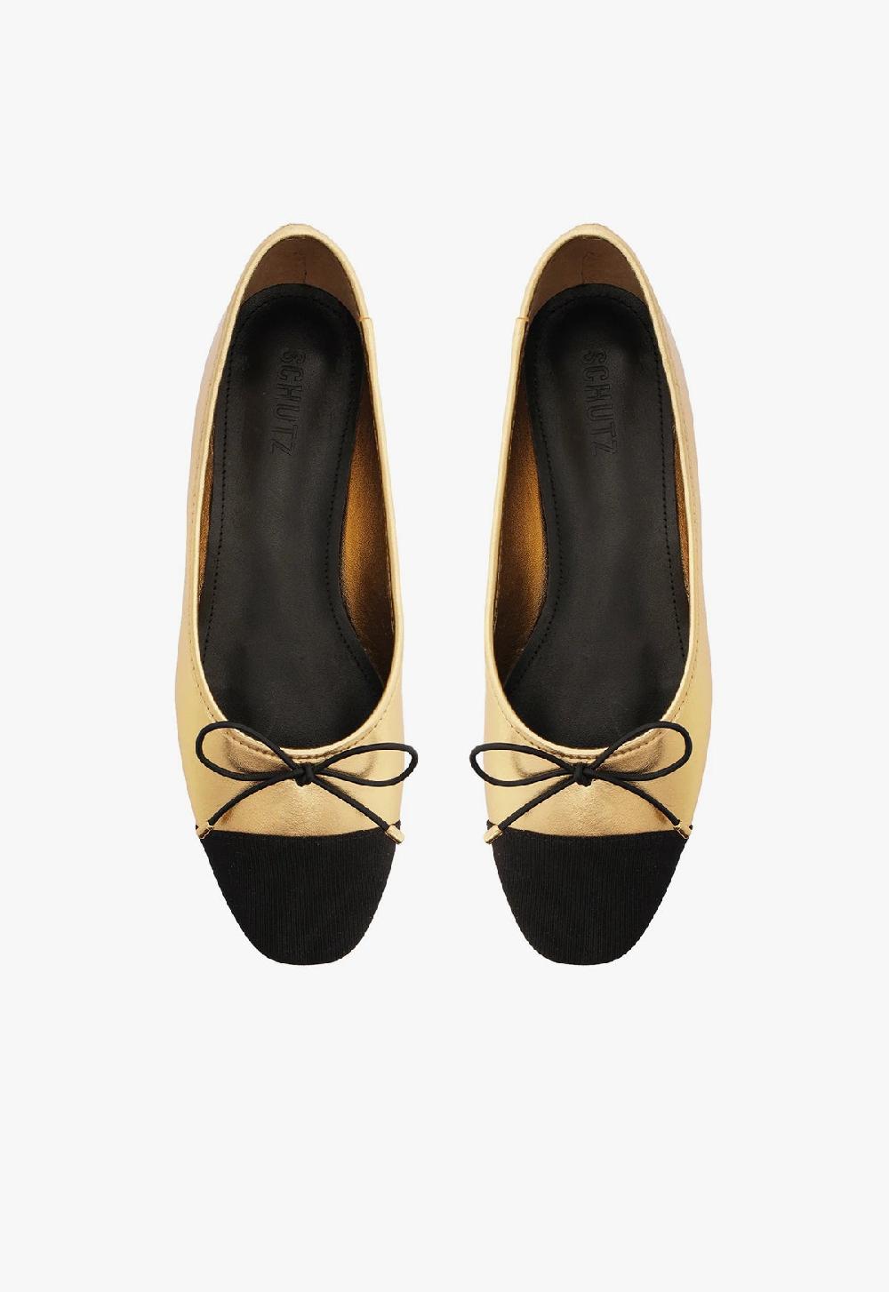 Schutz Arissa Metallic Leather Flat