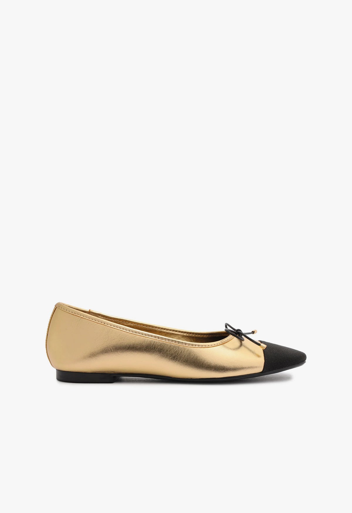 schutz Arissa Metallic Leather Flat