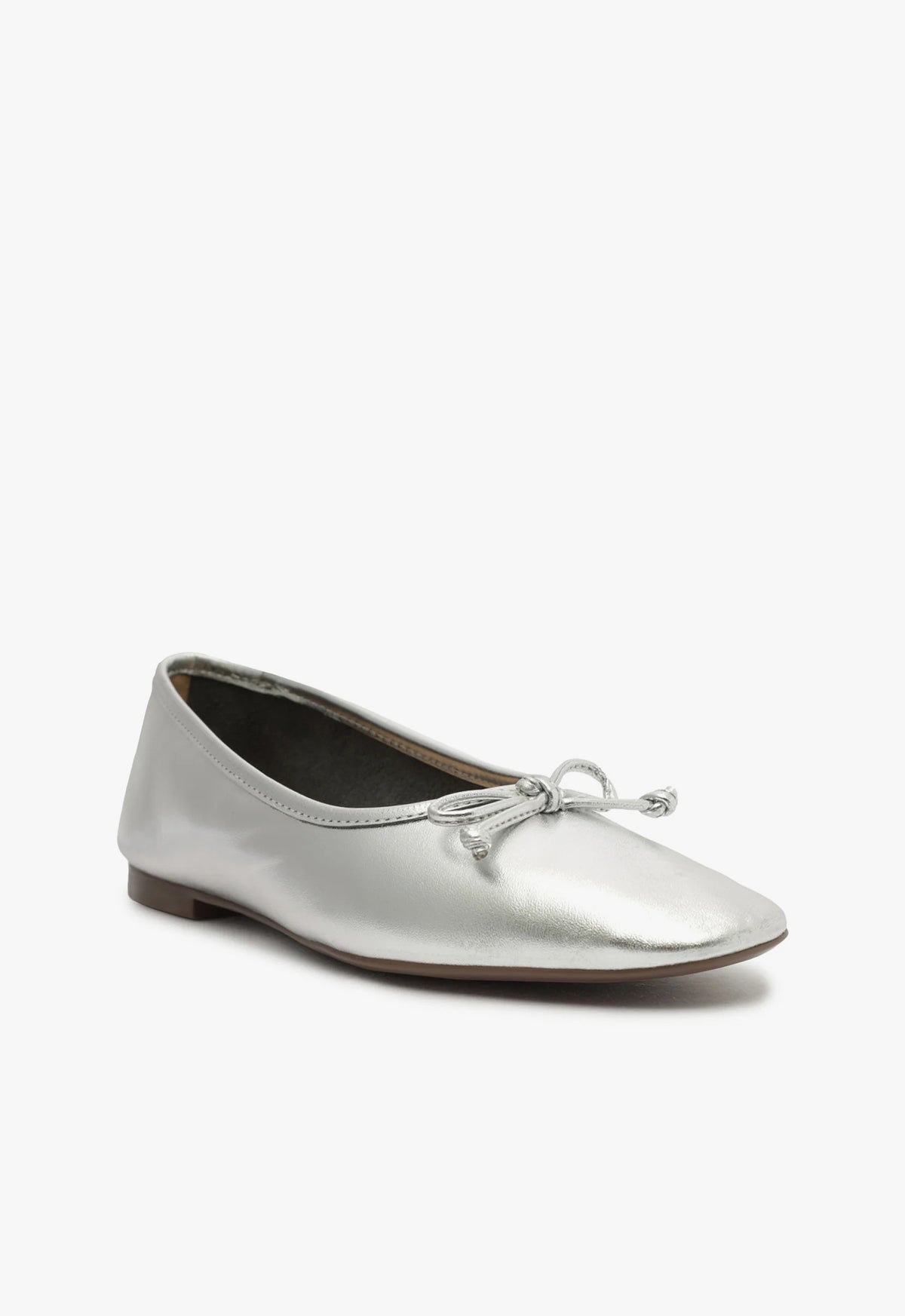 Schutz Arissa Silver Leather Ballet Flat