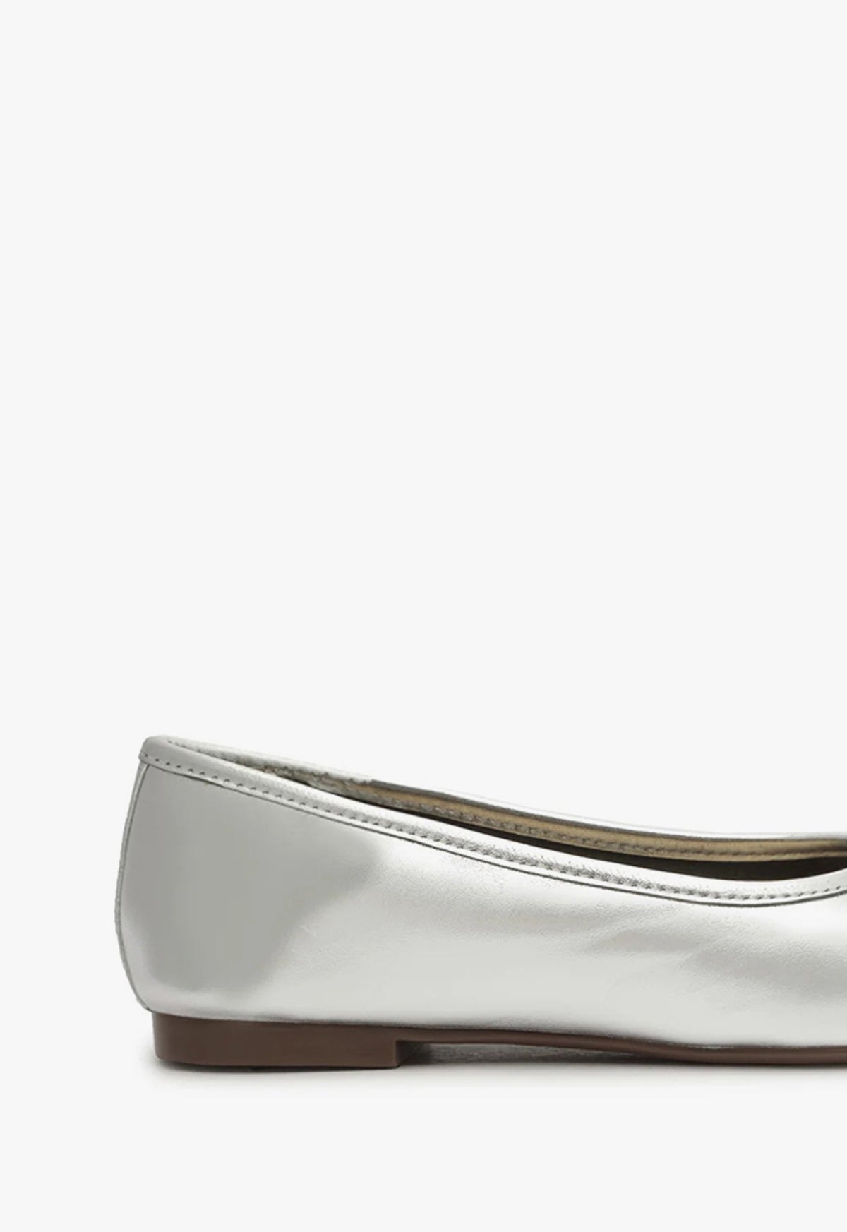Schutz Arissa Silver Leather Ballet Flat