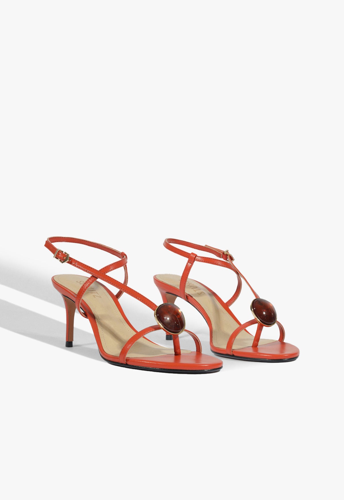 Schutz Azure Mid Embellished Leather Sandal