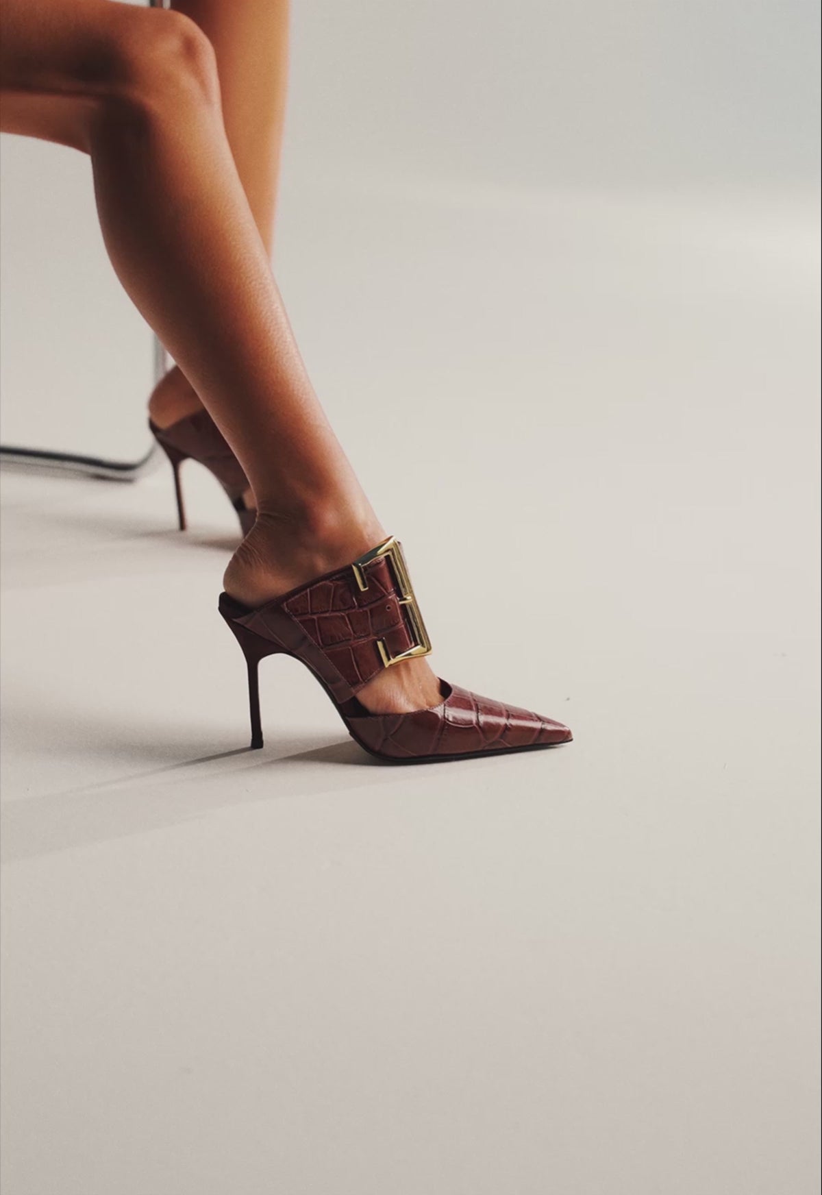 Schutz Beatrix Mule Croc Pump