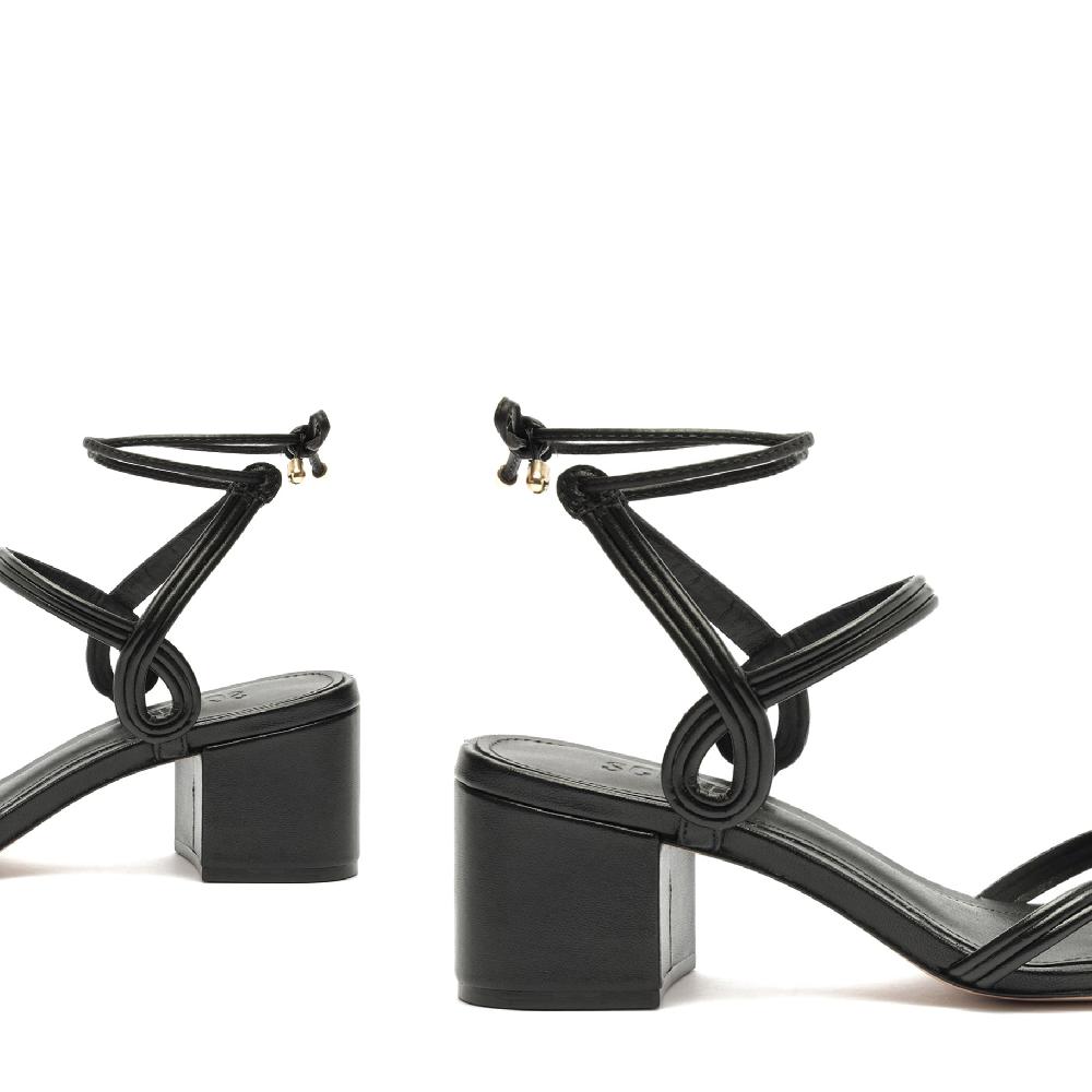 Schutz Brynn Mid Block Leather Sandal