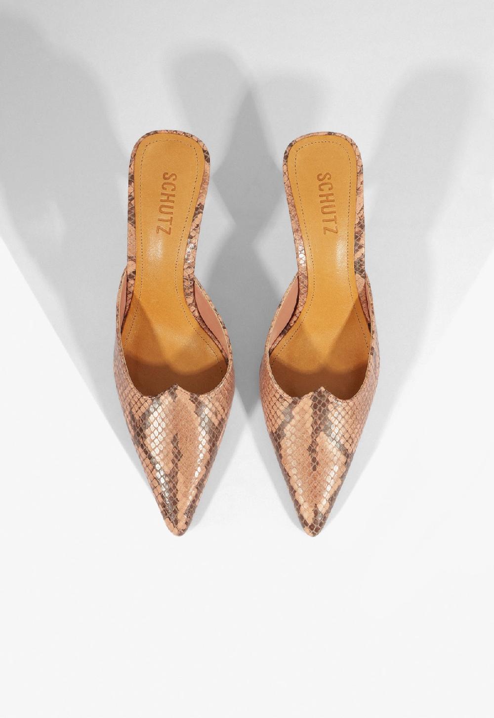 Schutz Buffy Mid Stiletto Snake Pump