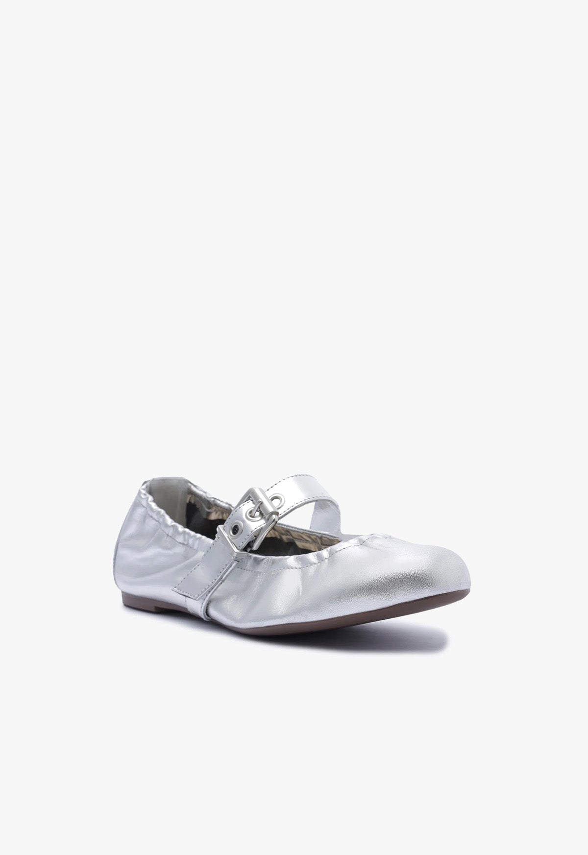 Schutz Calita Metallic Leather Flat