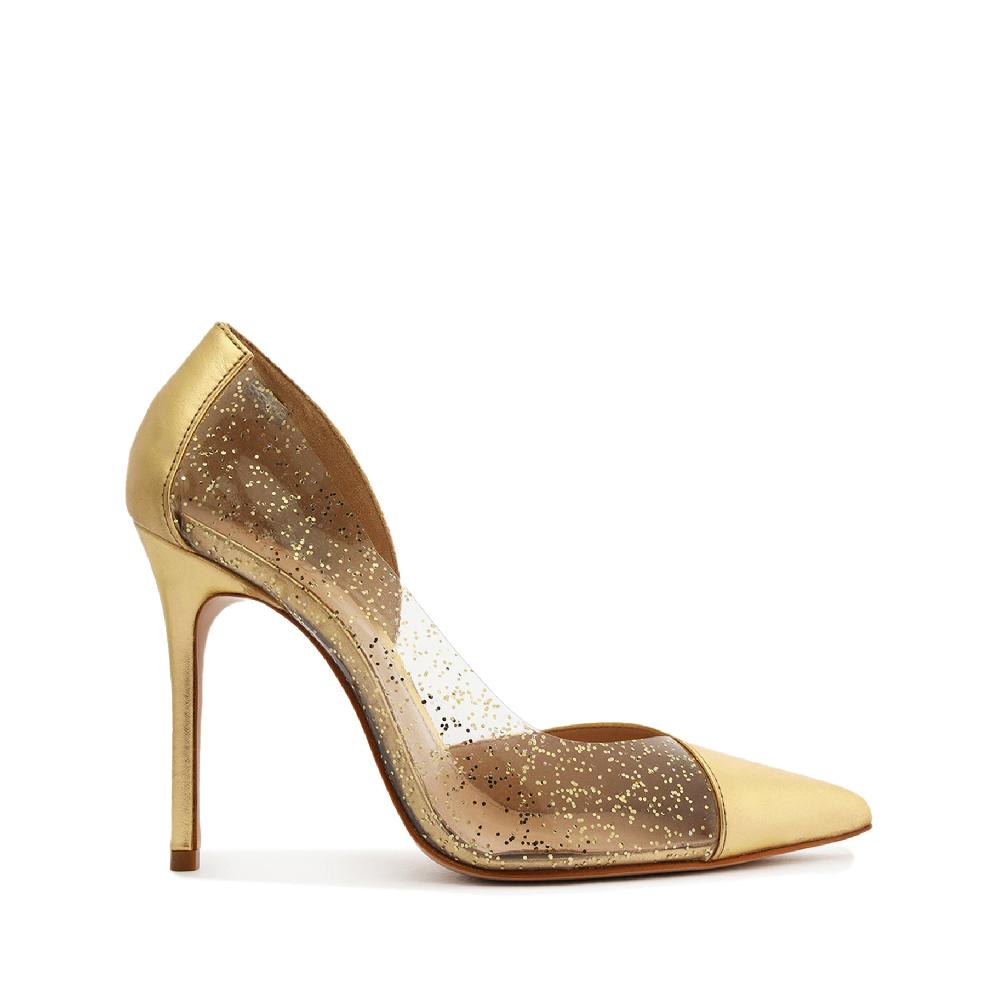 schutz Cheslie Metallic Nappa & Vinyl Pump
