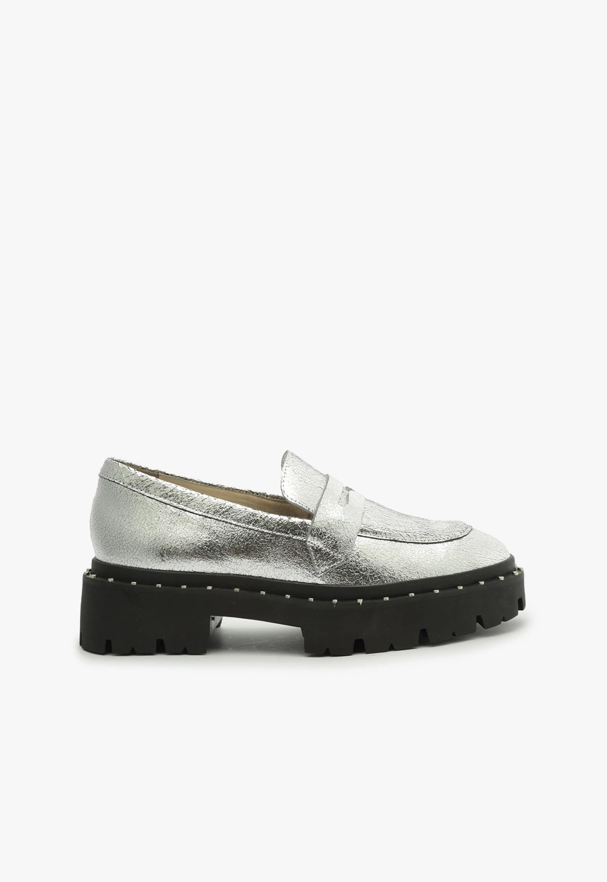 schutz Christie Studs Crackled Leather