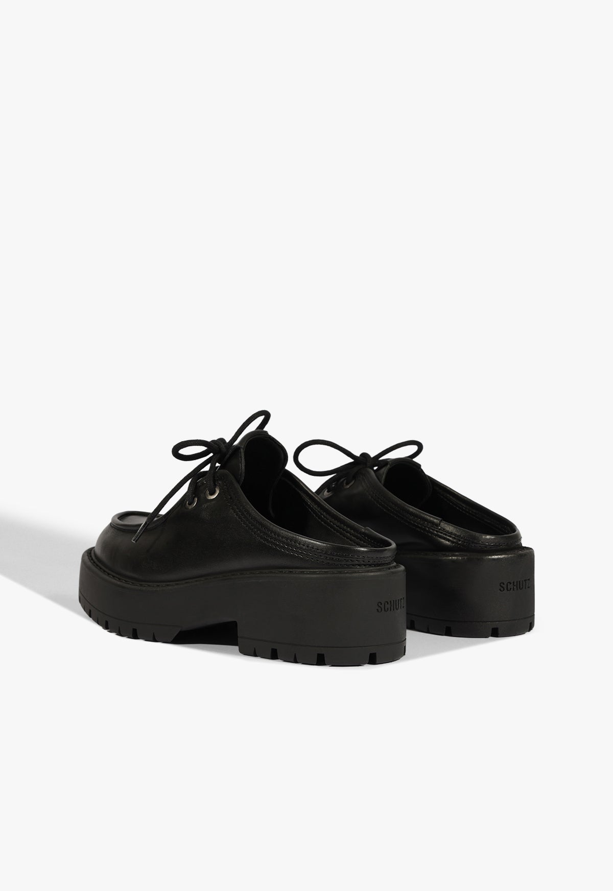 Schutz Cia Mule Leather Flat