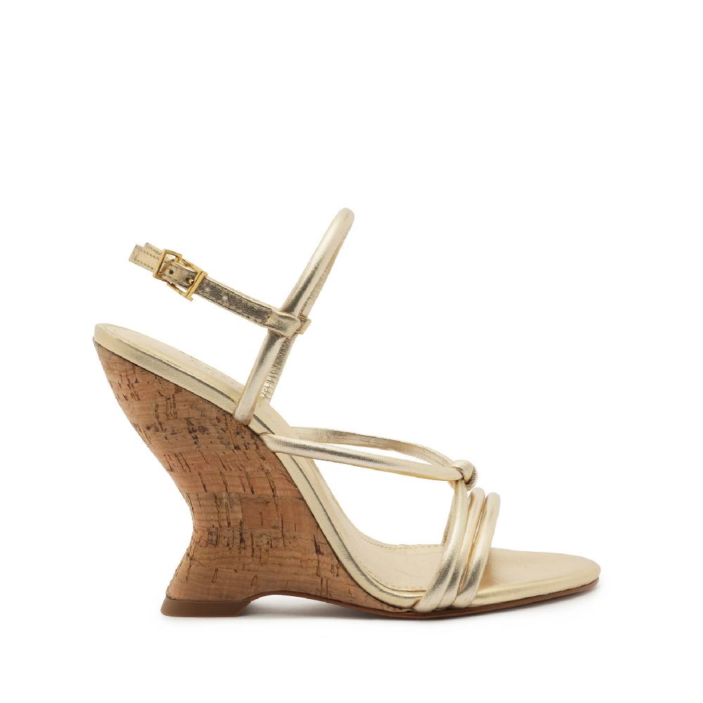 schutz Daryl Metallic Leather Sandal