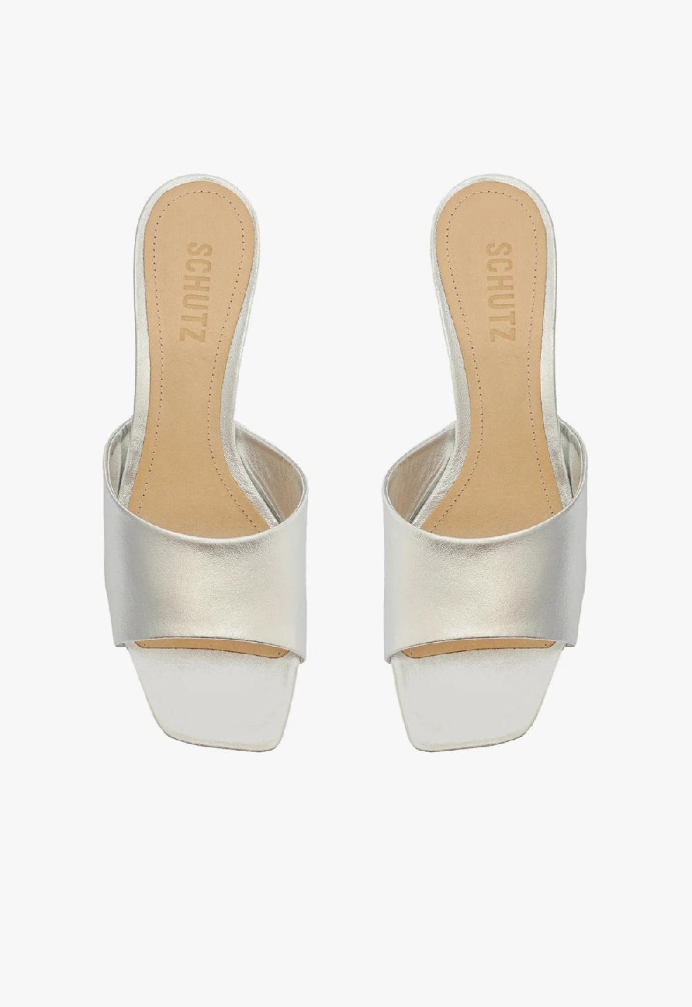 Schutz Dethalia Metallic Leather Sandal