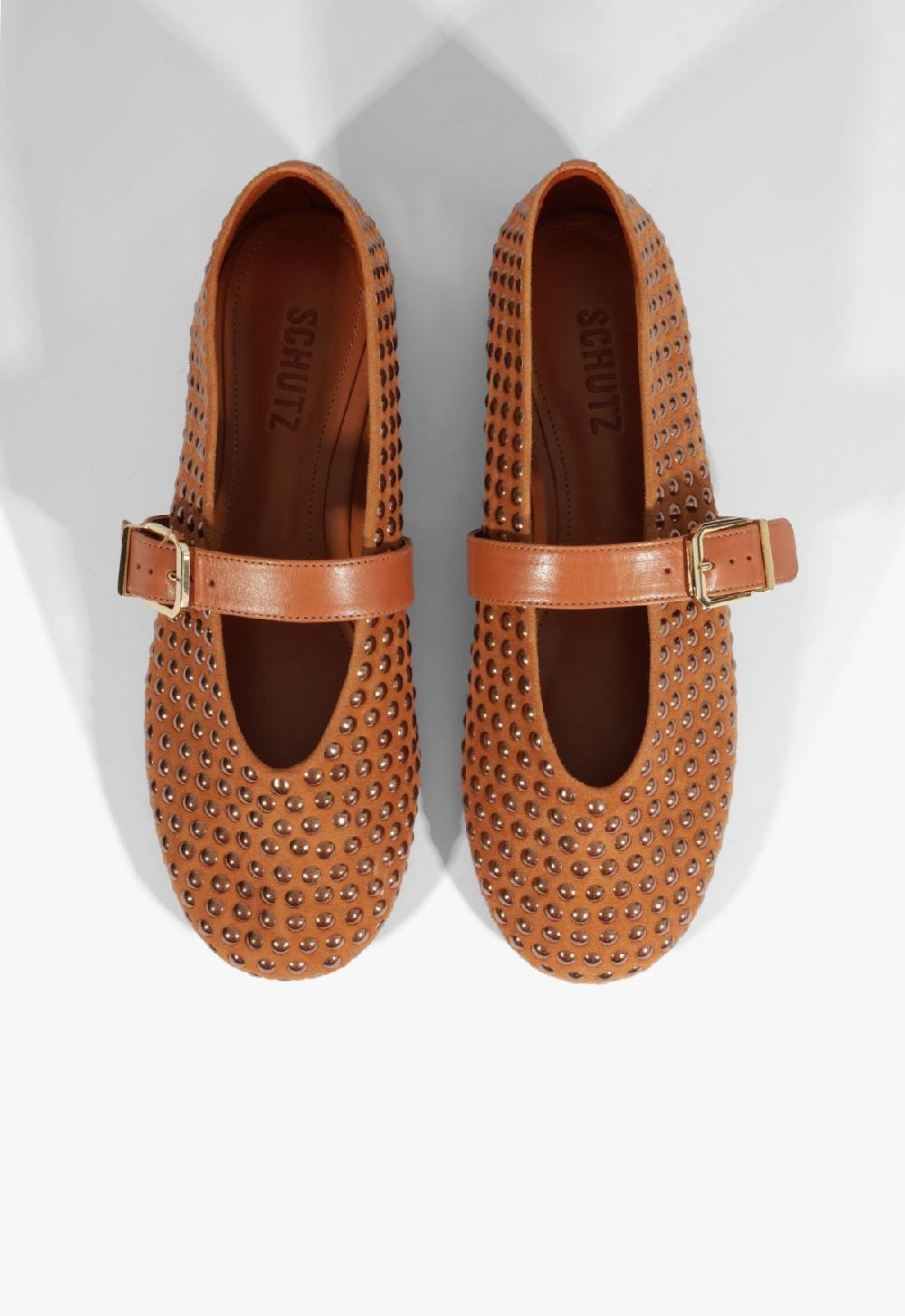 Schutz Eiza Shine Suede Flat