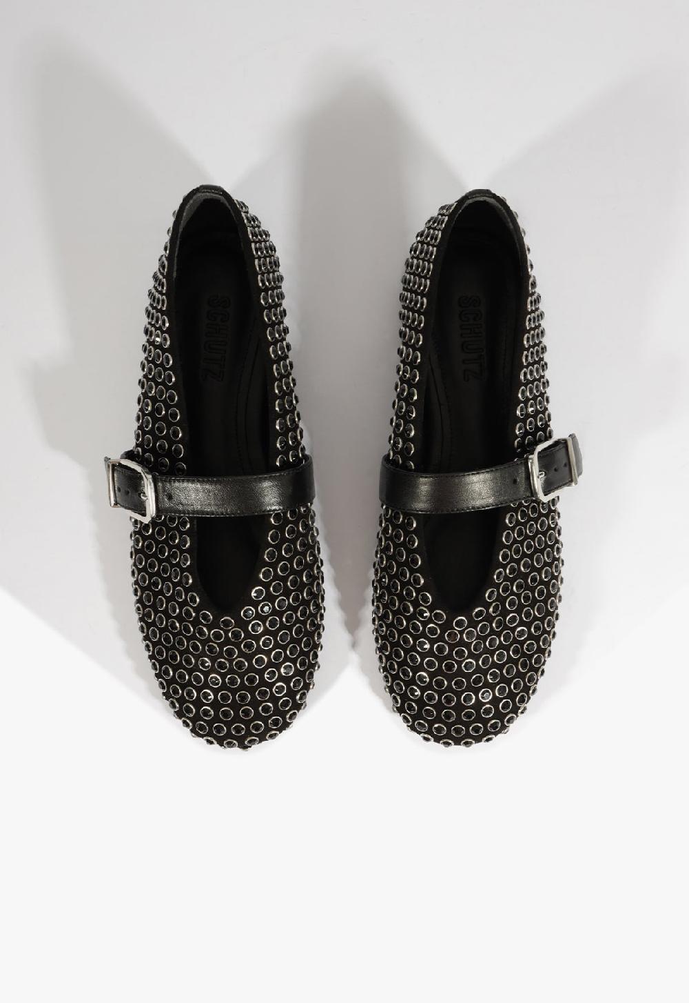 Schutz Eiza Shine Suede Flat