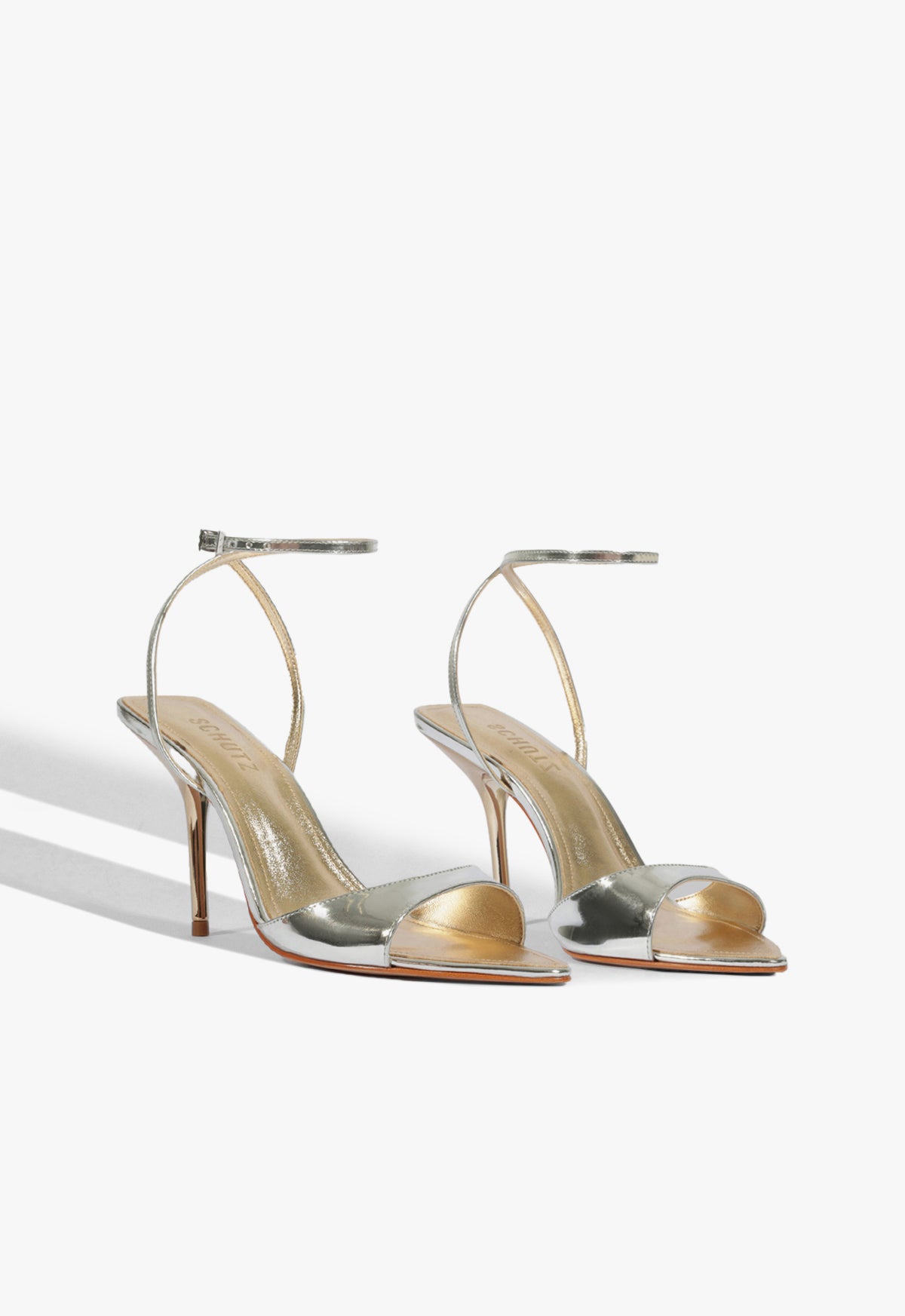 Schutz Elodie Buckle Metallic Sandal