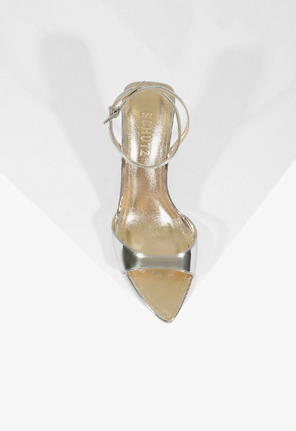 Schutz Elodie Buckle Metallic Sandal