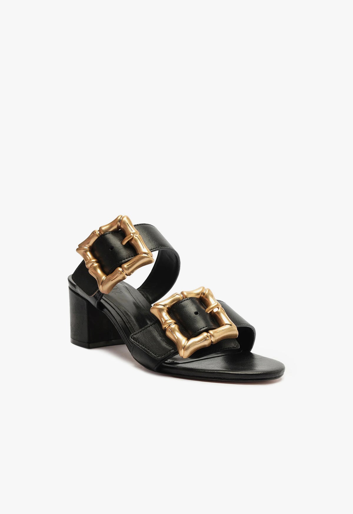 Schutz Enola Mid Block Leather Sandal