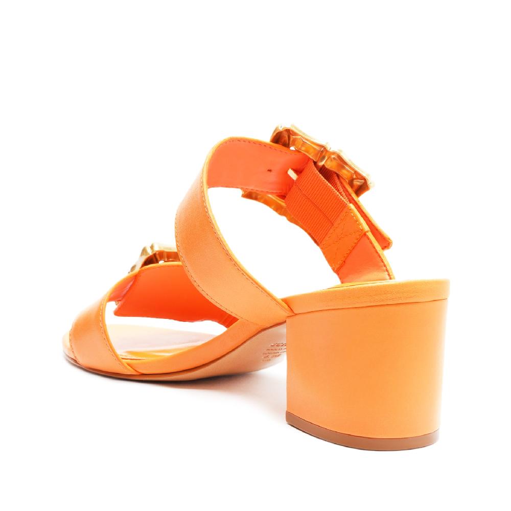 Schutz Enola Mid Block Leather Sandal