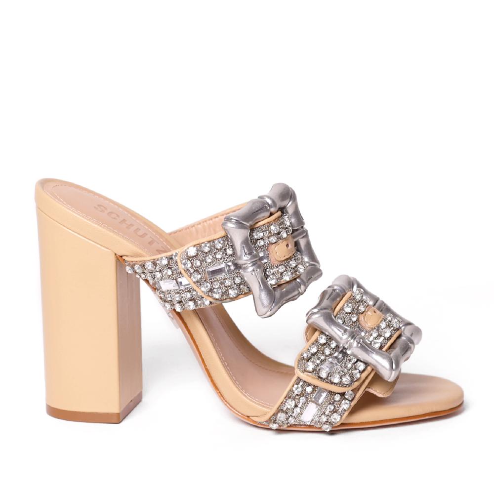 schutz Enola Shine Leather Sandal