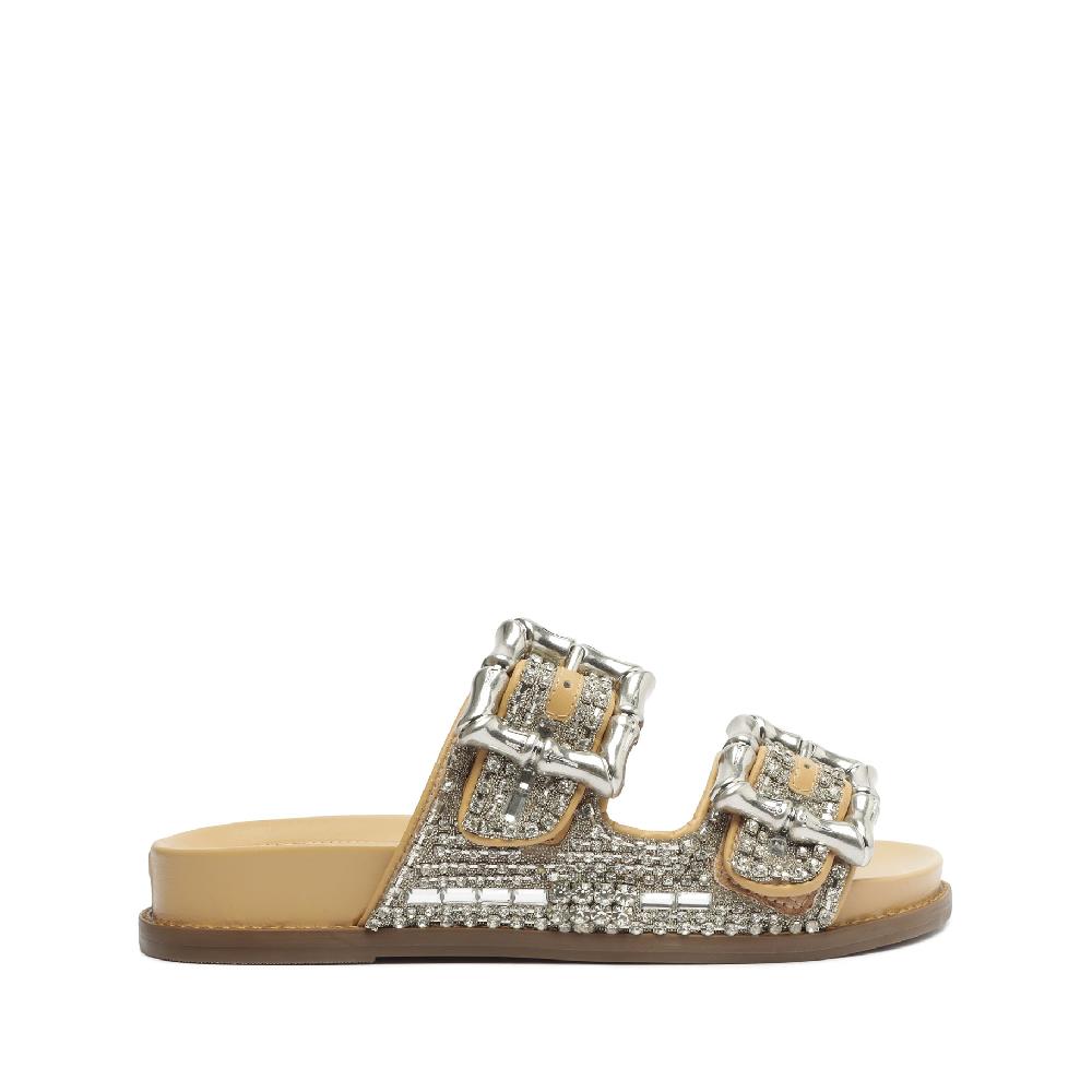 schutz Enola Shine Sporty Leather Sandal