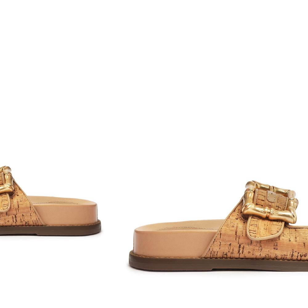 Schutz Enola Sporty Cork & Nappa Leather Sandal