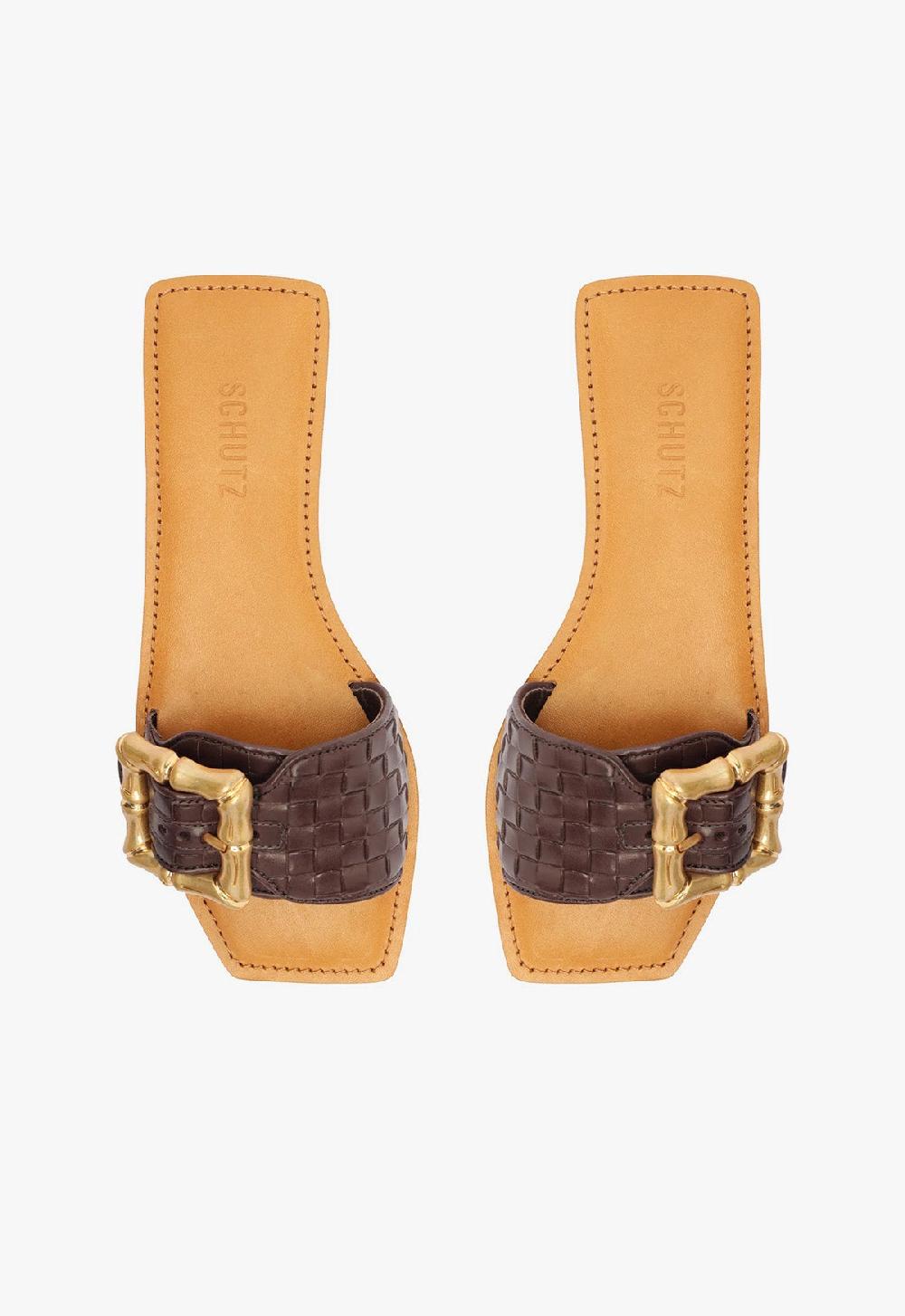 Schutz Enola Woven Leather Sandal