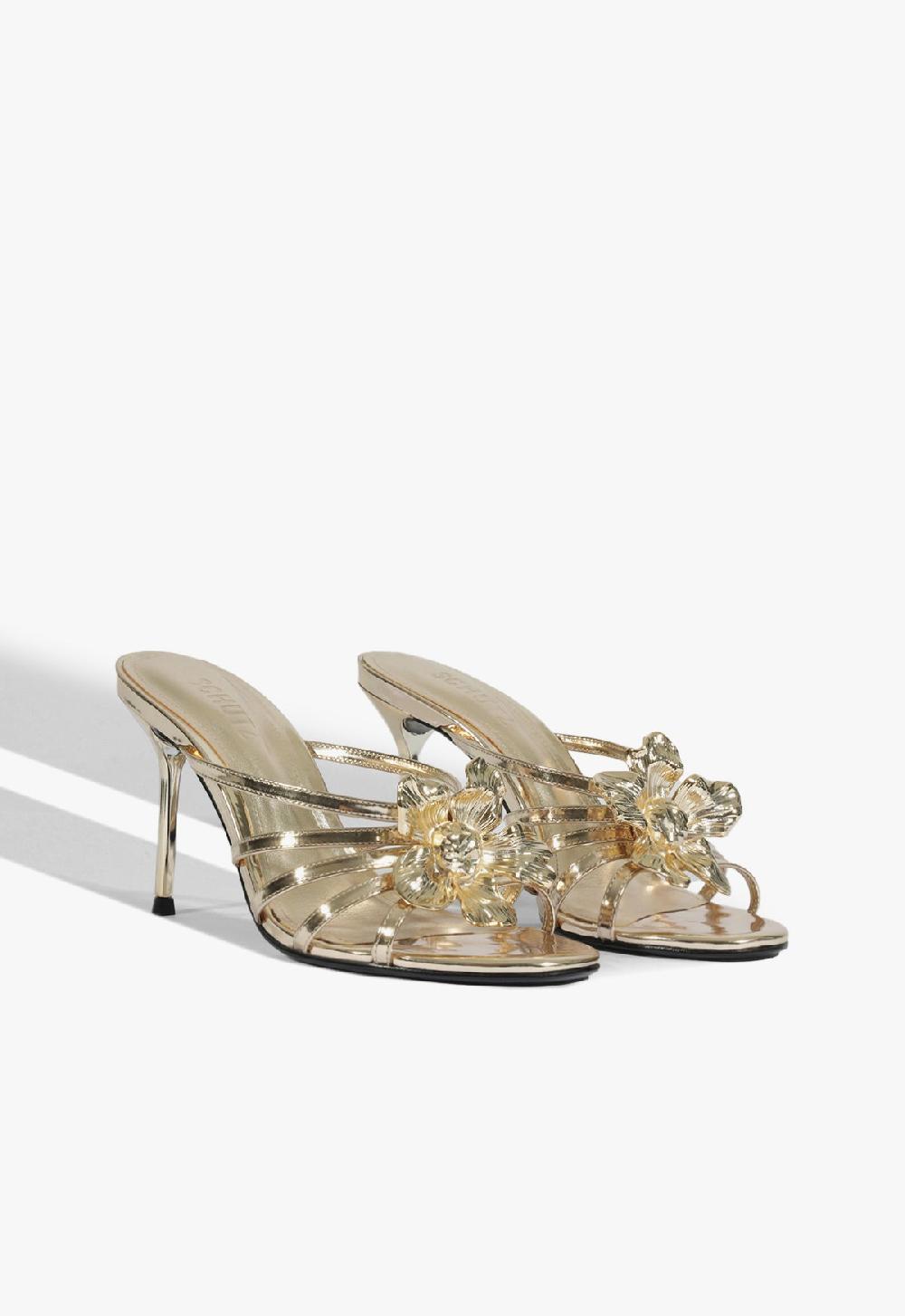 Schutz Flora Mule Metallic Sandal