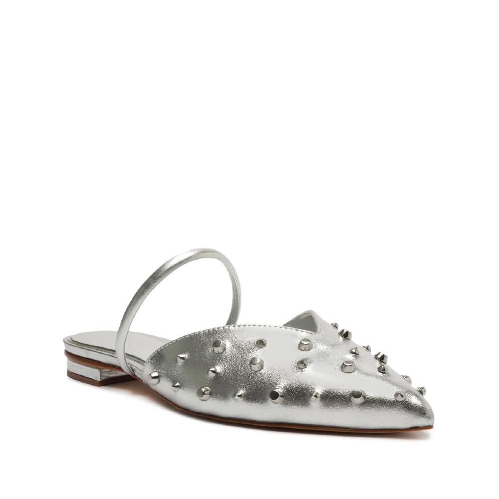 Schutz Gayle Metallic Leather Flat