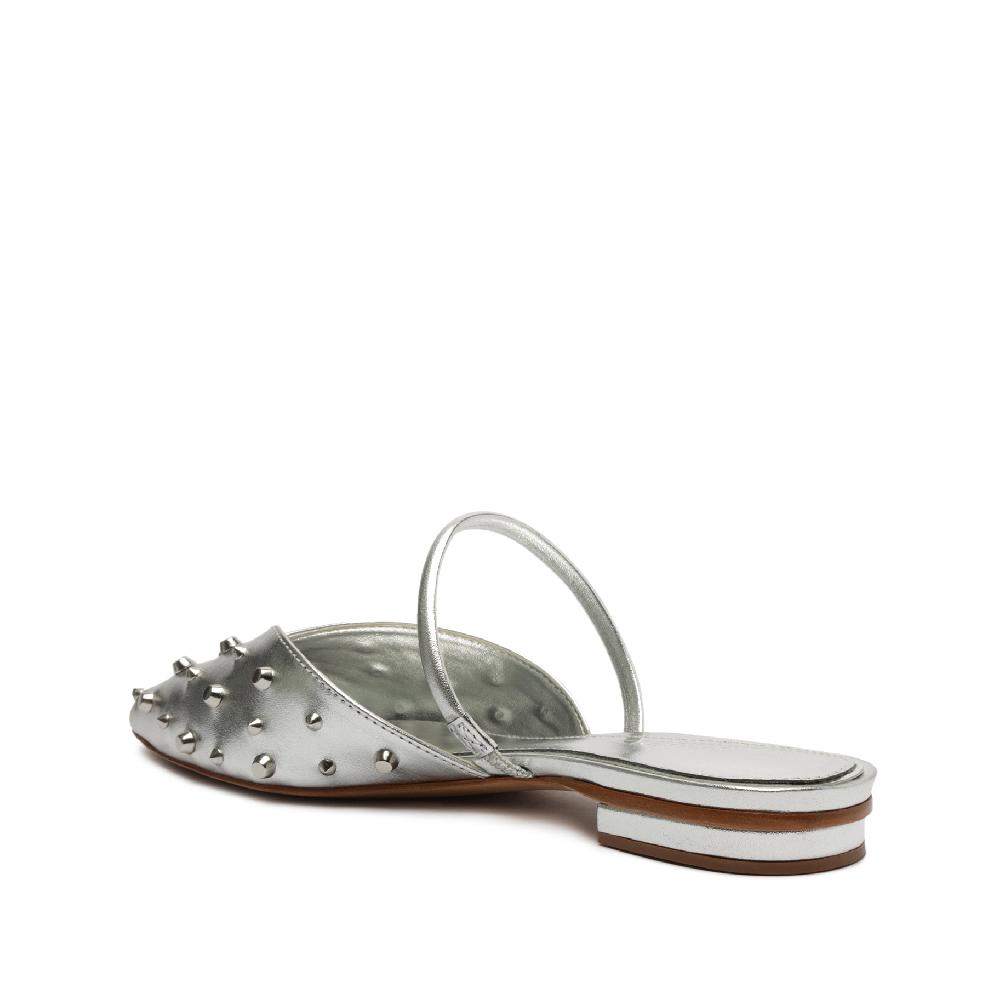 Schutz Gayle Metallic Leather Flat