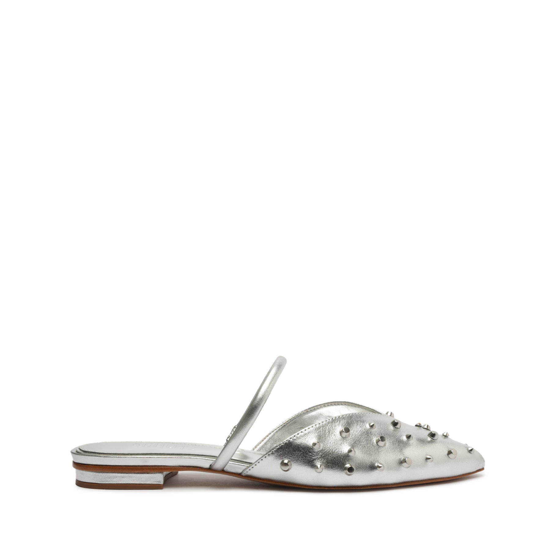 schutz Gayle Metallic Leather Flat