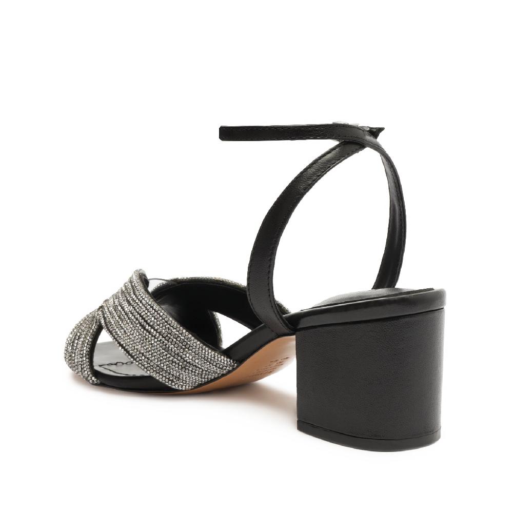 Schutz Hattie Mid Block Leather Sandal