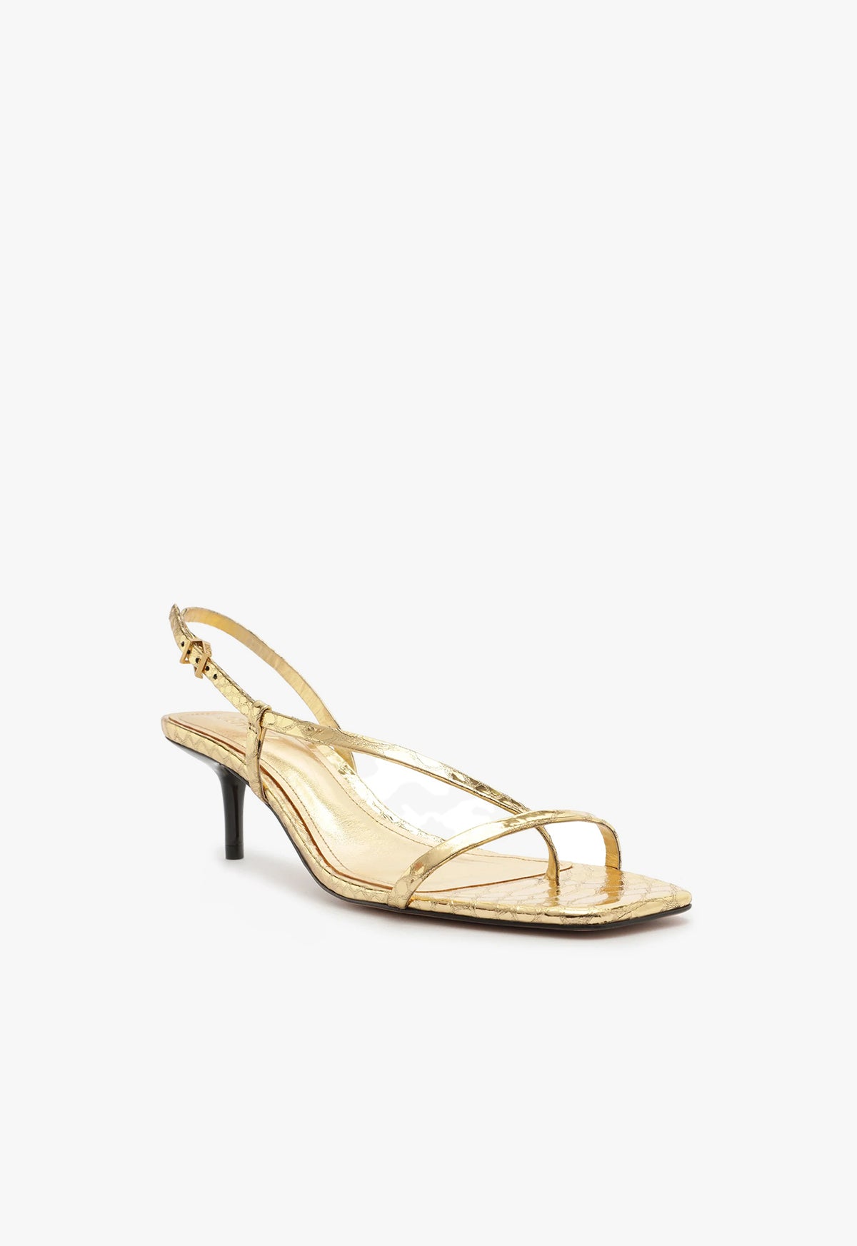 Schutz Heloise Metallic Leather Sandal