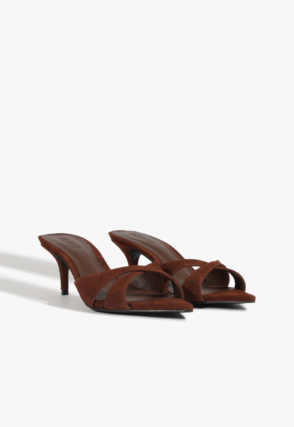 Schutz Hilda Leaf Mule Suede Sandal