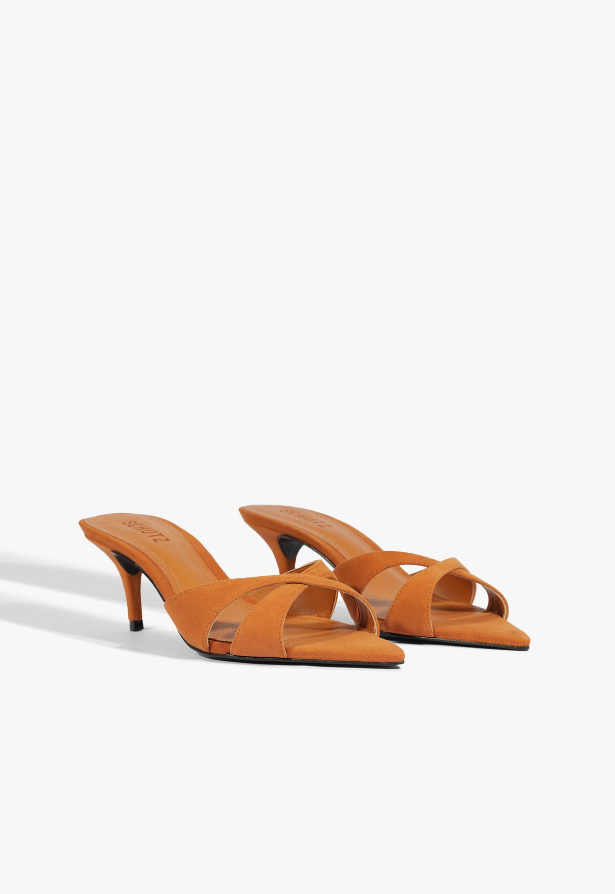 Schutz Hilda Leaf Mule Suede Sandal