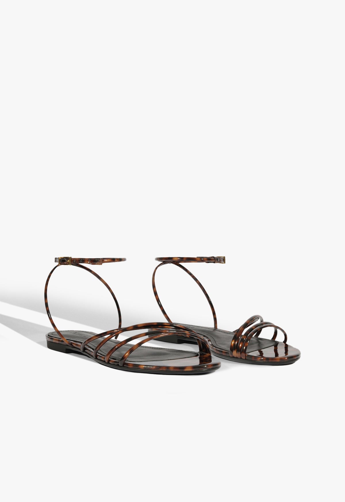 Schutz Inez Animal Print Leather Flat Sandal