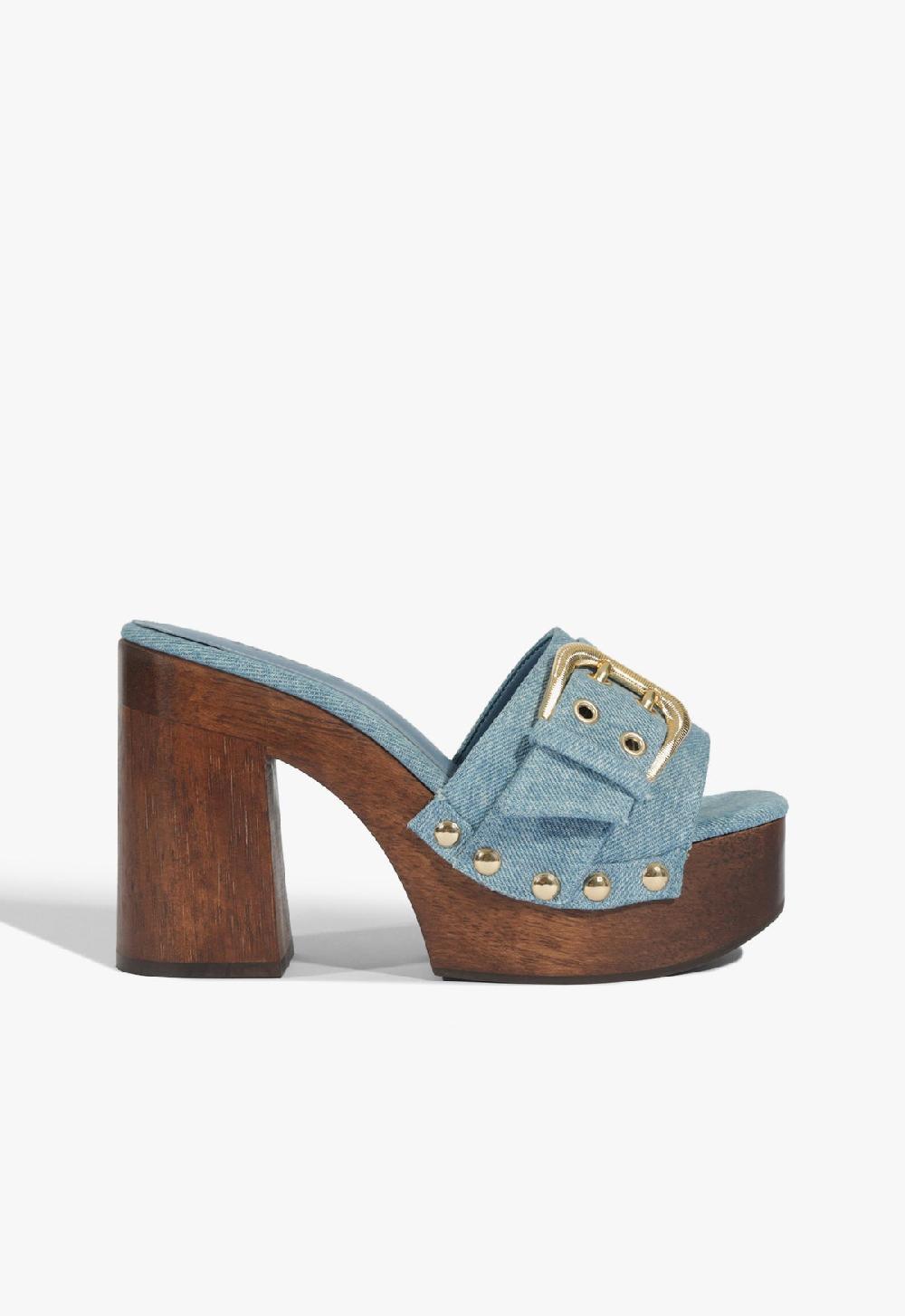 schutz Irie Platform Denim Sandal
