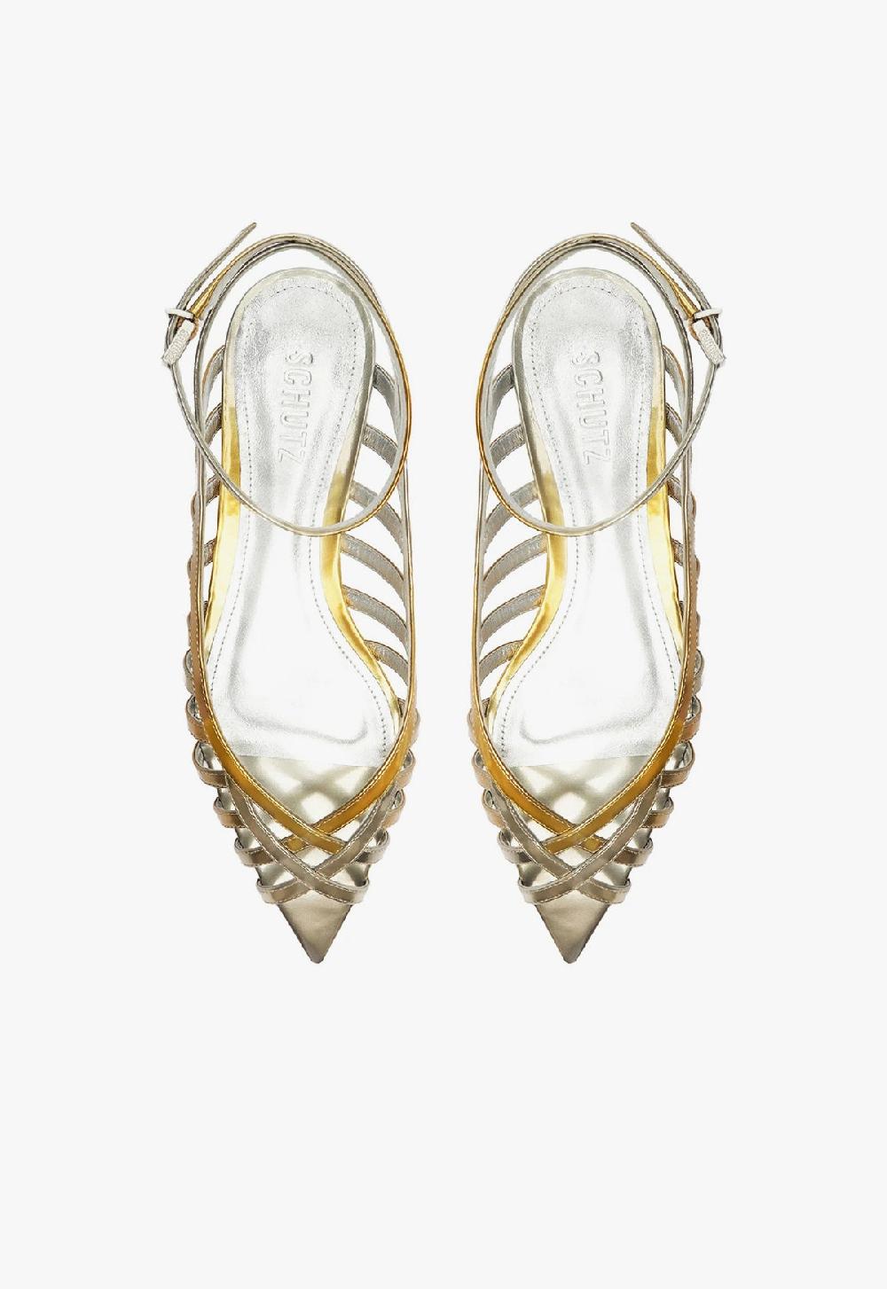 Schutz Iris Specchio Leather Flat