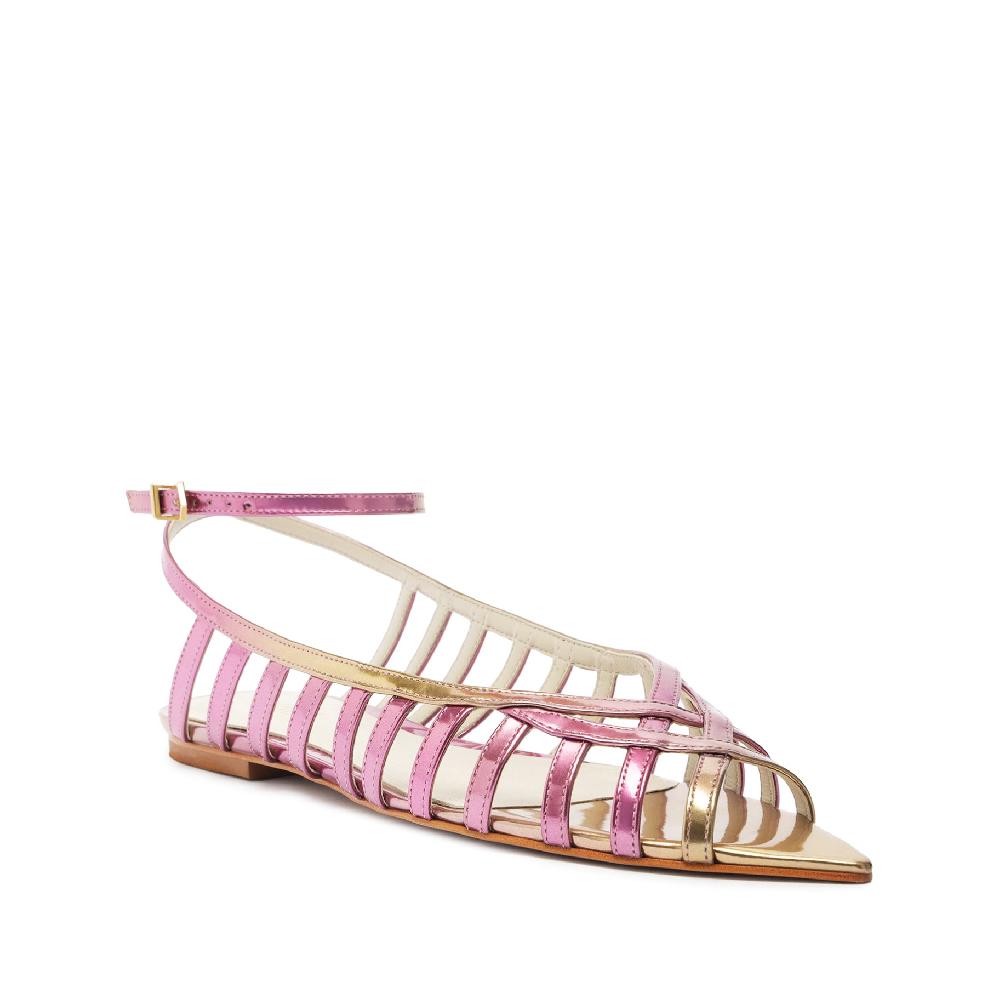 Schutz Iris Specchio Leather Flat