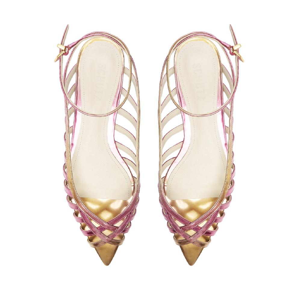 Schutz Iris Specchio Leather Flat