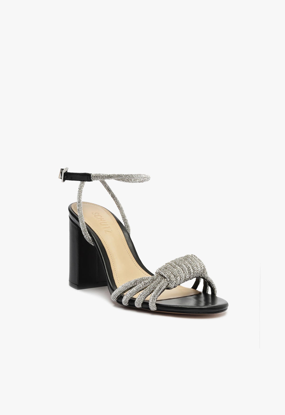 Schutz Jewell Block Leather Sandal