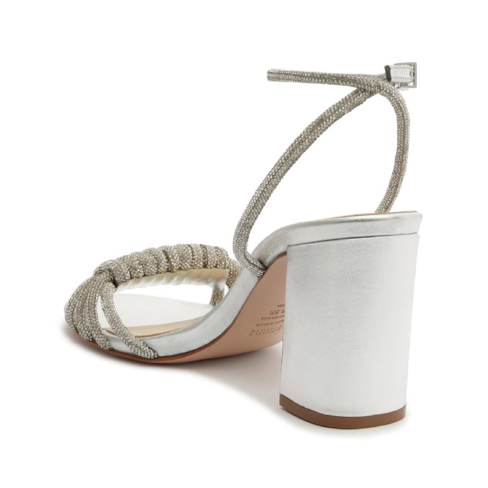 Schutz Jewell Block Metallic Nappa Leather Sandal