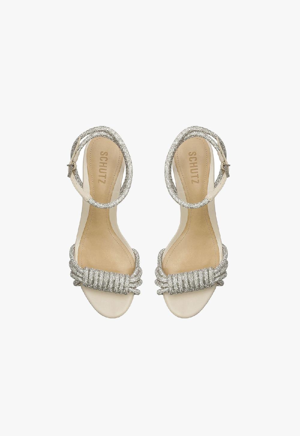 Schutz Jewell Mid Block Leather Sandal