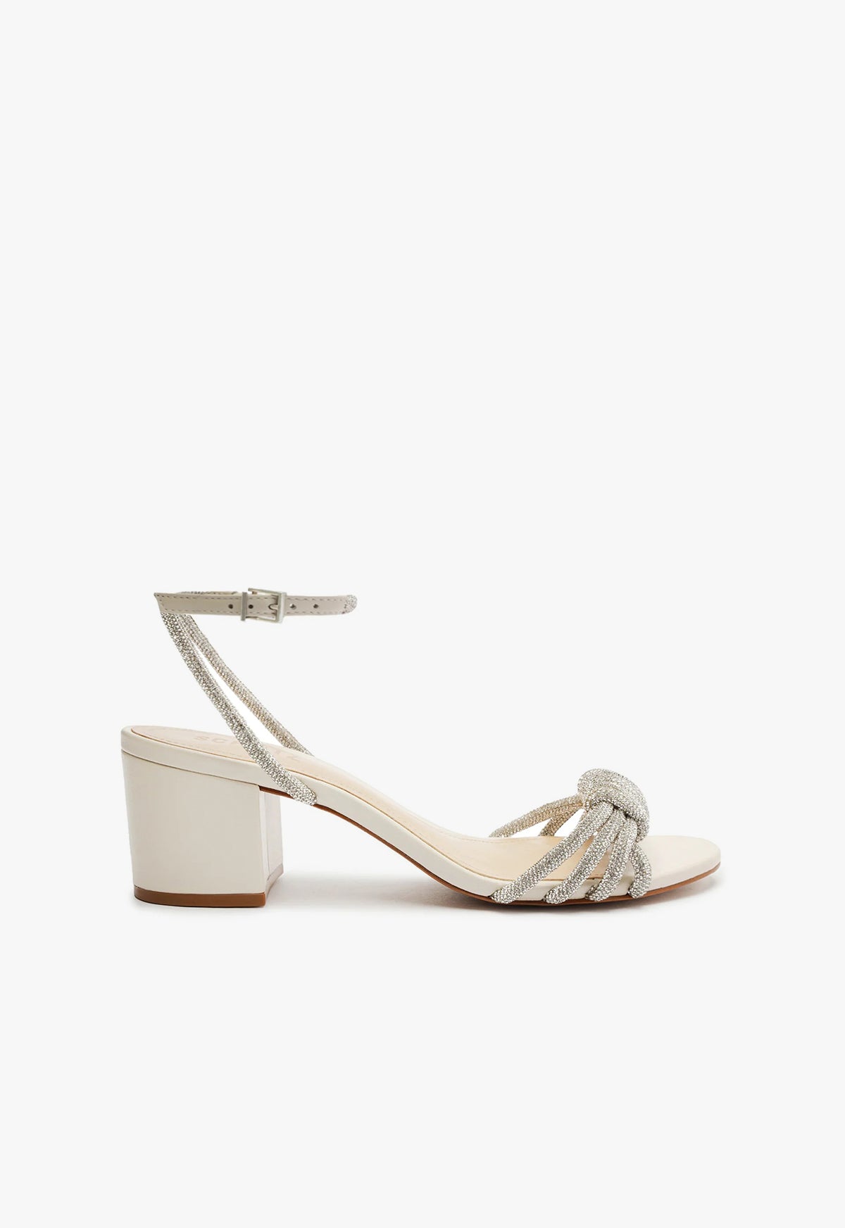 schutz Jewell Mid Block Leather Sandal