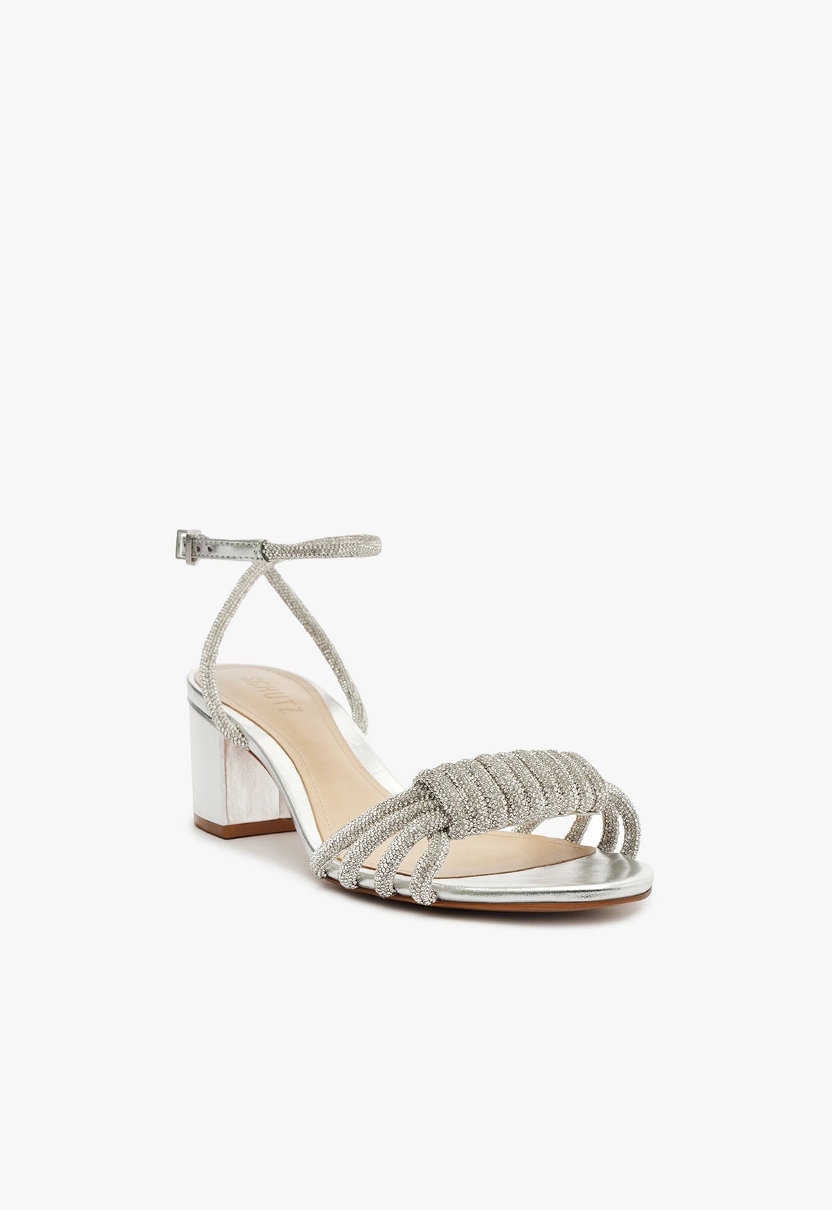 Schutz Jewell Mid Block Nappa Leather Sandal