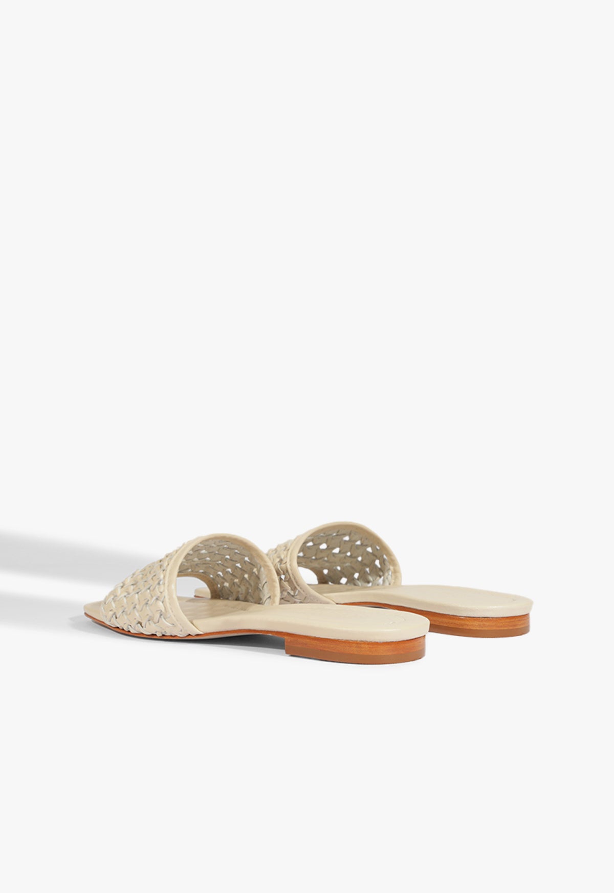 Schutz Juliet White Leather Flat Sandal