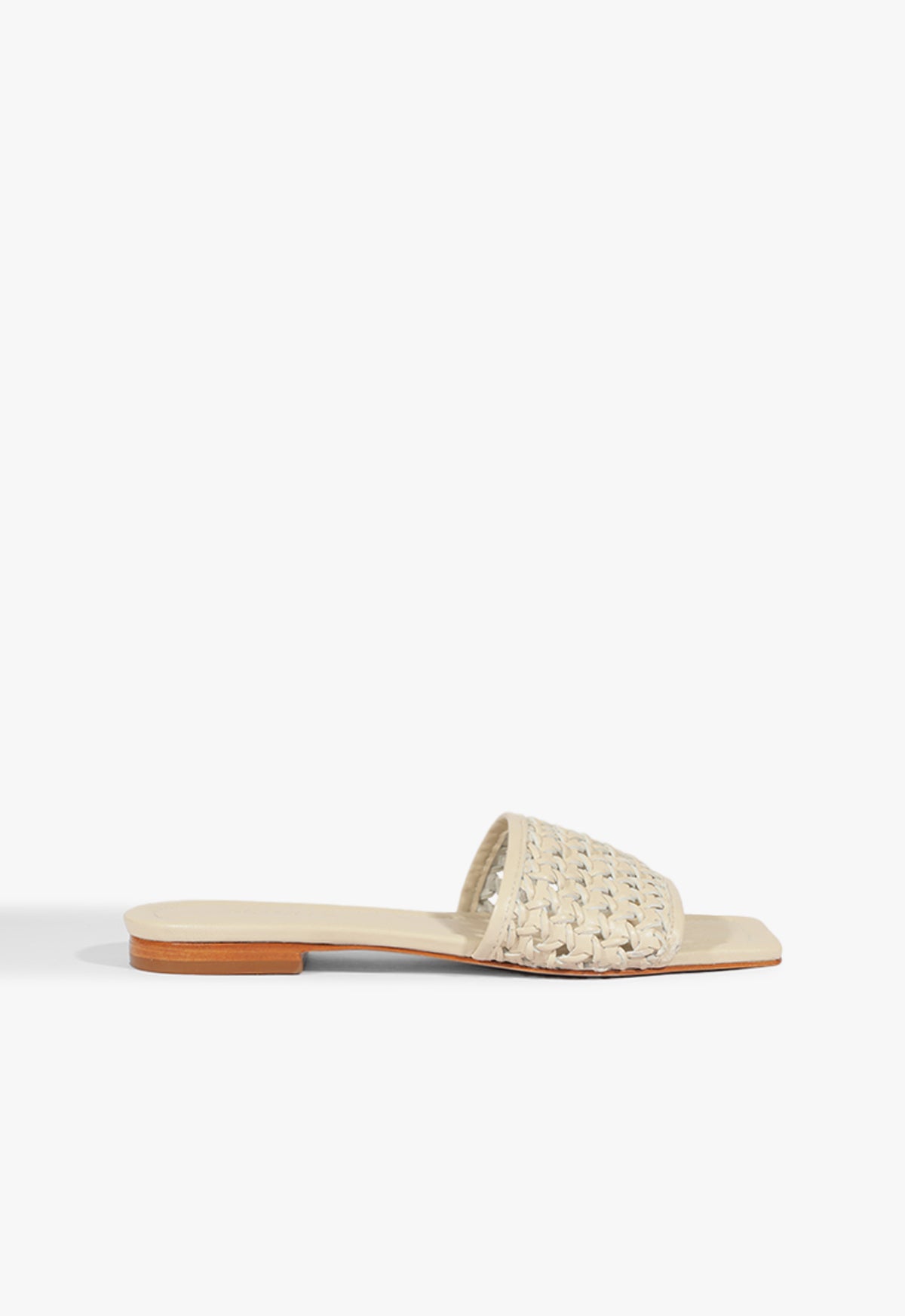 schutz Juliet White Leather Flat Sandal