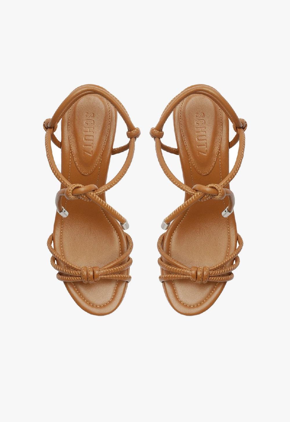 Schutz Kate High Block Leather Sandal